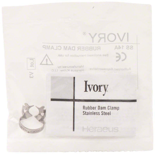 Ivory Kofferdamklammer Figur 14A für OK/UK Molaren in Verpackung.