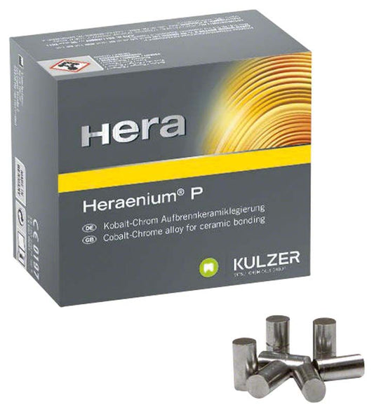 Verpackung von Heraenium® P Kobalt-Chrom-Legierung mit mehreren Metallstiften.
