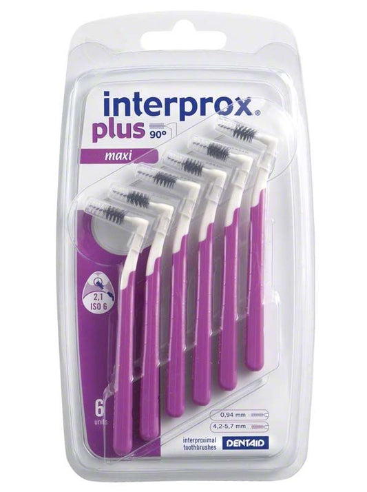 Interprox® plus Blister maxi Interdentalbürsten in lila Verpackung.