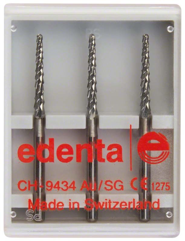 Spezialfräser C262 FGXL 016 in transparenter Verpackung mit drei Fräsern.