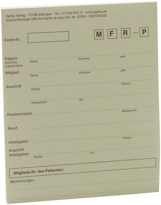 Image of Anschriftenblatt A5 blau