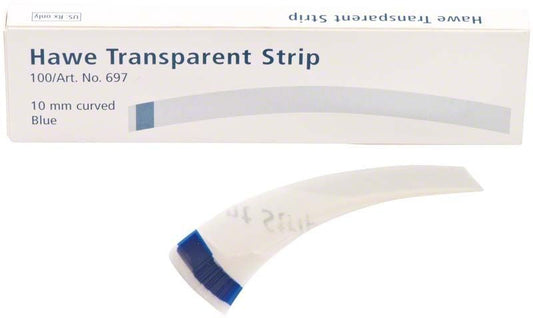 Image of Hawe Transparent Strips 10mm breit, 7,3cm lang, blau