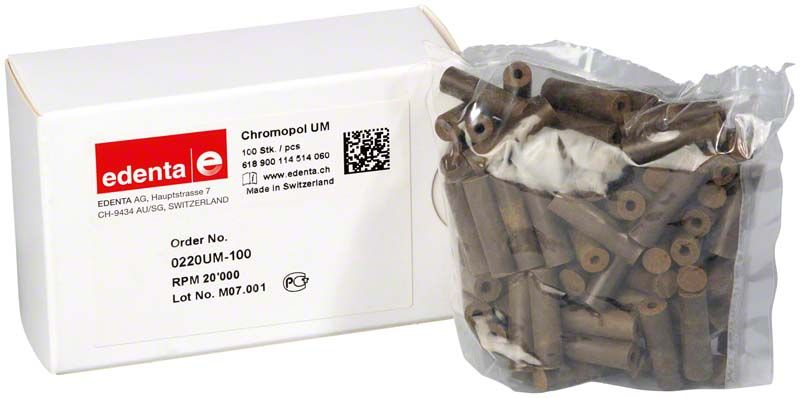 ChromoPol Polierer braun Walze, feine Körnung in Verpackung.