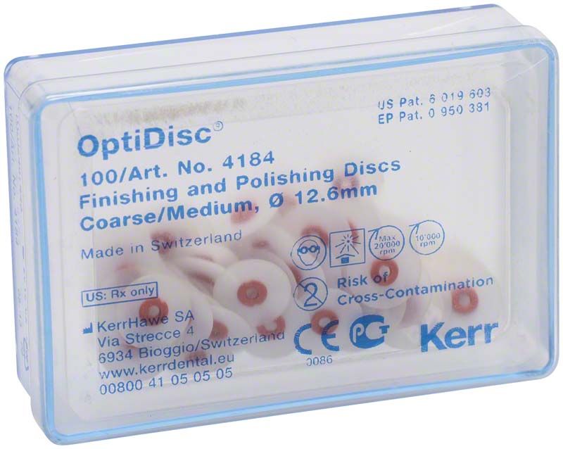 OptiDisc Polierscheiben, grob/medium, 12,6mm, in Kunststoffbox.