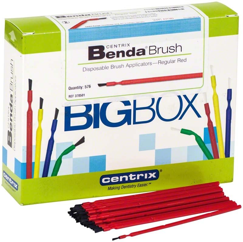 Benda Brush Regular rot Applikatoren in großer Verpackung von Centrix.