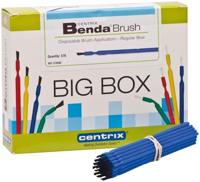 Centrix Benda Brush Regular Blau Applikatoren in Großpackung.