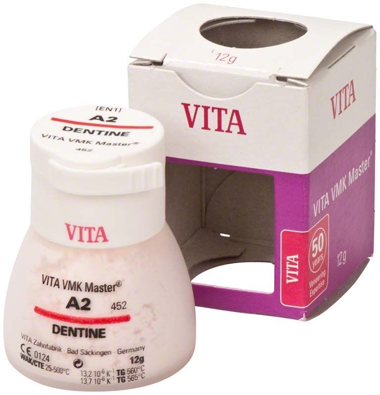 VMK Master Dentine A2, 12g Dose mit Verpackung.