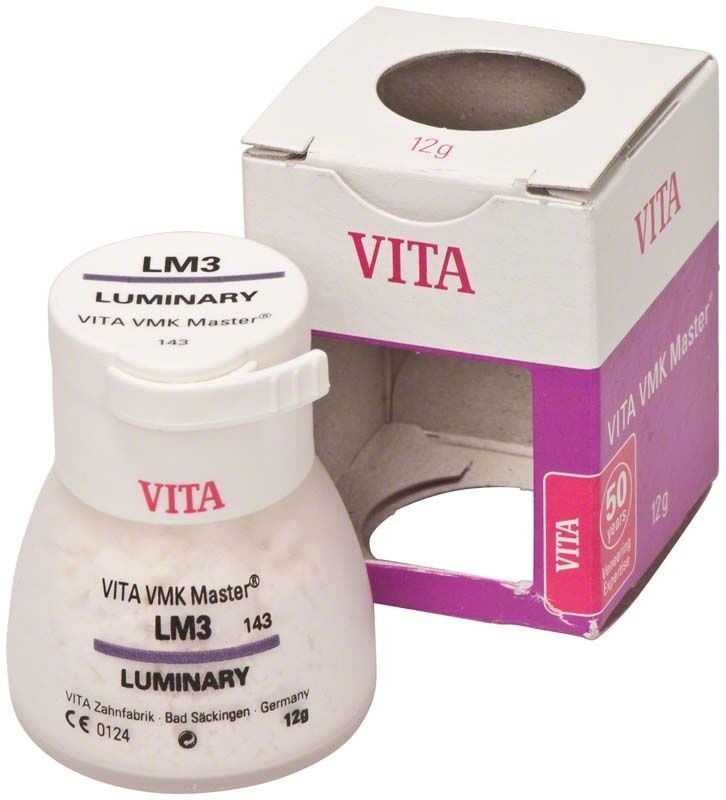 Keramikpulver VITA VMK Master Luminary LM3 mit Verpackung.