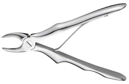 Kinderzahnzange LiquidSteel für obere Frontzähne in glänzendem Metallfinish.