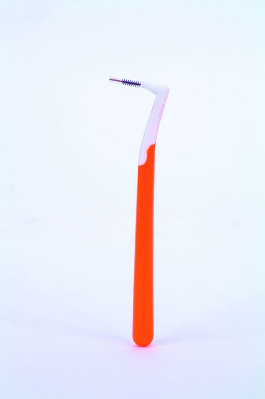 Interdentalbürste interprox® plus Box super micro mit orangefarbenem Griff.
