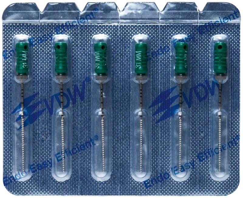K-Feilen 31mm Gr. 035 in Blisterverpackung mit grünem Griff.