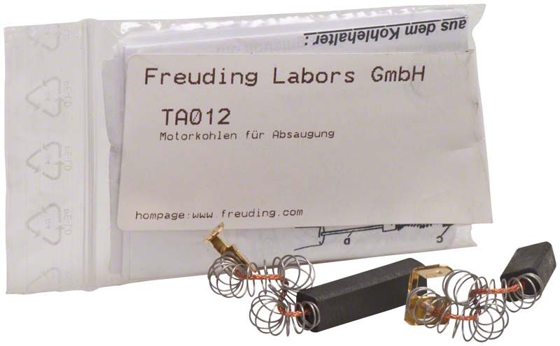 Motorkohlen für Absaugung von Freuding mit Verpackungsetikett.