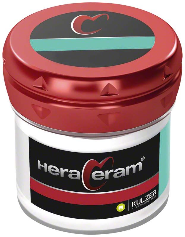 HeraCeram® Schultermasse LM6 in roter Kunststoffdose mit schwarzem Etikett.