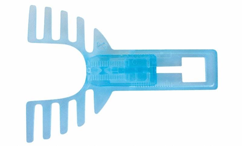 Konstruktionsbissnahme-Tool für Silensor-sl Schnarchtherapie in blau.