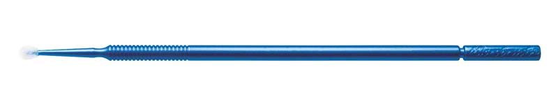 Blauer Microbrush Applikator mit biegbarem Kopf für präzise Dentalanwendungen.