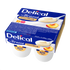 Viererpackung Delical HP-HC Joghurt Brassé Pfirsich in blauer Verpackung.