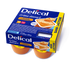 Delical Dessertcreme HP HC Karamell, laktosefrei, Viererpack mit Abbildung der Creme.