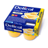 Delical Dessertcreme HP HC Vanille, laktosefrei, Verpackung mit vier Bechern.