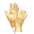 Goldene Nitril-Einweghandschuhe in Größe M, glänzend und auffällig.