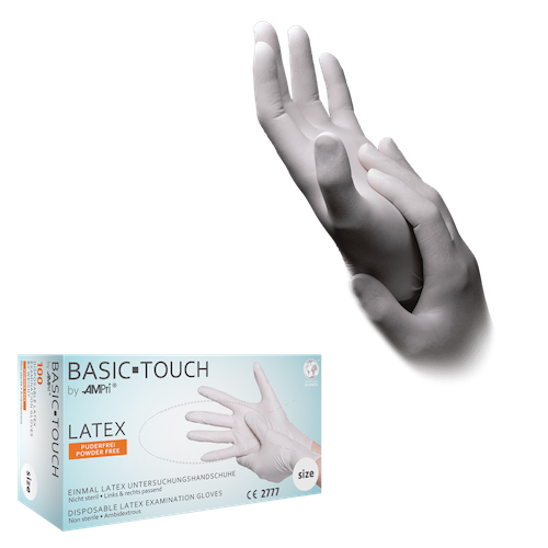 Basic-Touch Latexhandschuhe puderfrei weiß