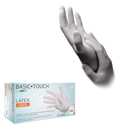 Basic-Touch Latexhandschuhe puderfrei weiß