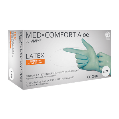 Med-Comfort Aloe Latexhandschuhe puderfrei, mintgrün