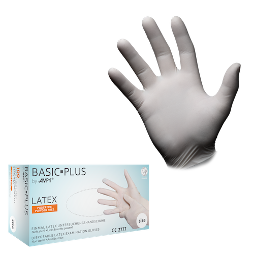 BASIC-PLUS Latexhandschuhe, puderfrei