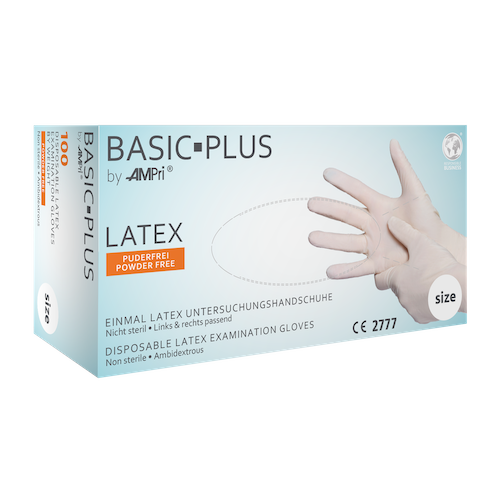 BASIC-PLUS Latexhandschuhe, puderfrei