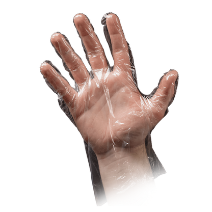 PE-Handschuh gehämmert, transparent