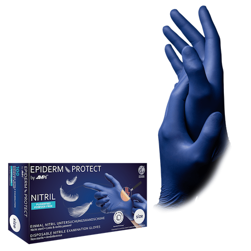 Nitrilhandschuhe Epiderm Protect metallblau, puderfrei