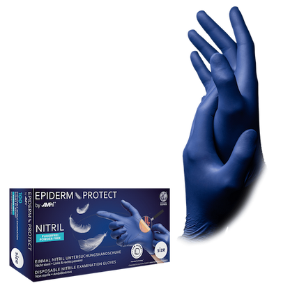 Nitrilhandschuhe Epiderm Protect metallblau, puderfrei