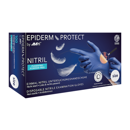 Nitrilhandschuhe Epiderm Protect metallblau, puderfrei