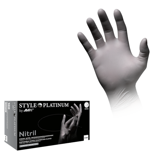 STYLE Platinum, Nitrilhandschuhe silbergrau, puderfrei