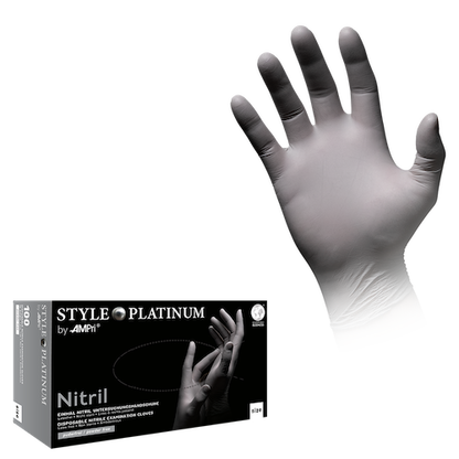 STYLE Platinum, Nitrilhandschuhe silbergrau, puderfrei