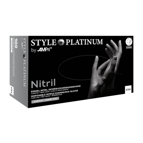 STYLE Platinum, Nitrilhandschuhe silbergrau, puderfrei