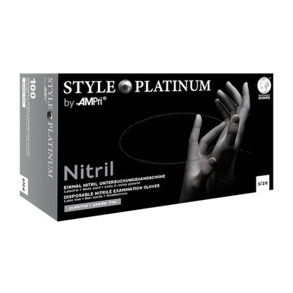 STYLE Platinum, Nitrilhandschuhe silbergrau, puderfrei