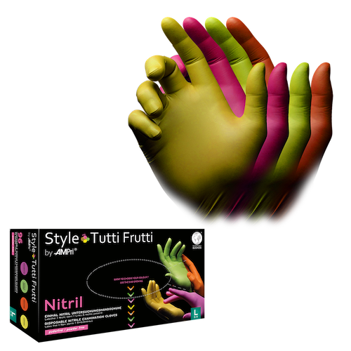 STYLE tutti frutti, Nitrilhandschuhe bunt Farbenmix