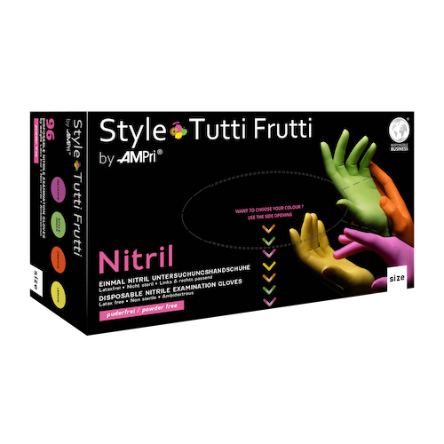 STYLE tutti frutti, Nitrilhandschuhe bunt Farbenmix