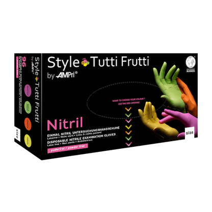 STYLE tutti frutti, Nitrilhandschuhe bunt Farbenmix