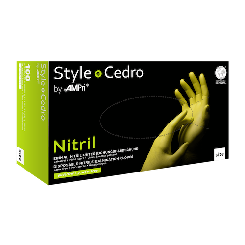 STYLE Cedro, Nitrilhandschuhe grün puderfrei