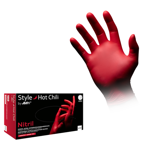 STYLE Hot Chili, Nitrilhandschuhe rot