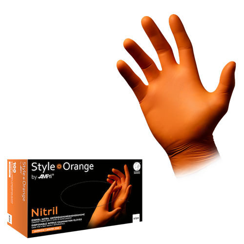 STYLE Orange, Nitrilhandschuhe puderfrei