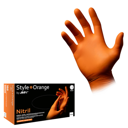 STYLE Orange, Nitrilhandschuhe puderfrei