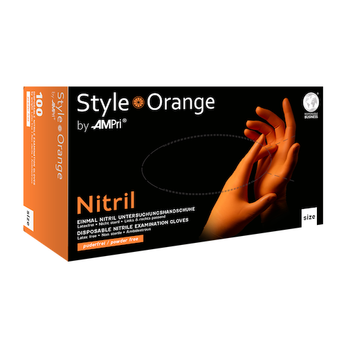 STYLE Orange, Nitrilhandschuhe puderfrei