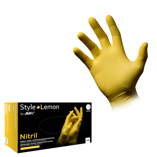 STYLE Lemon, Nitrilhandschuhe gelb puderfrei
