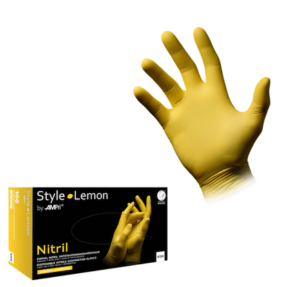 STYLE Lemon, Nitrilhandschuhe gelb puderfrei