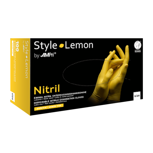 STYLE Lemon, Nitrilhandschuhe gelb puderfrei
