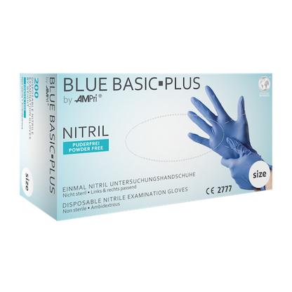 BLUE BASIC-PLUS, Nitrilhandschuhe blau puderfrei
