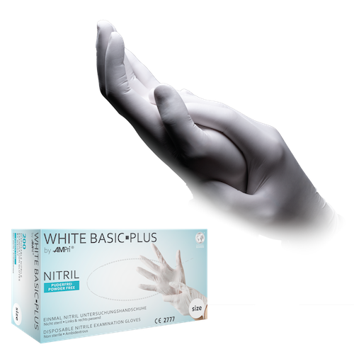 WHITE BASIC-PLUS Nitrilhandschuhe puderfrei weiß