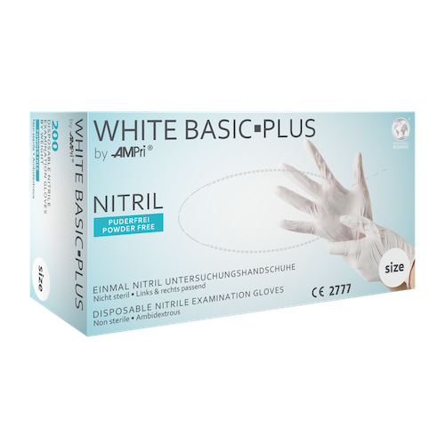WHITE BASIC-PLUS Nitrilhandschuhe puderfrei weiß